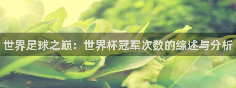 世界杯在线直播：世界足球之巅：世界杯冠军次数的综述与分析